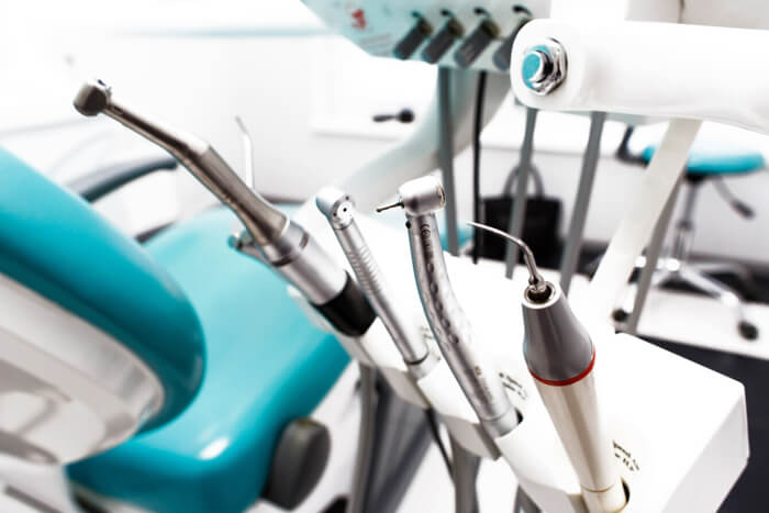 Equipment and dental instruments in dentist's office